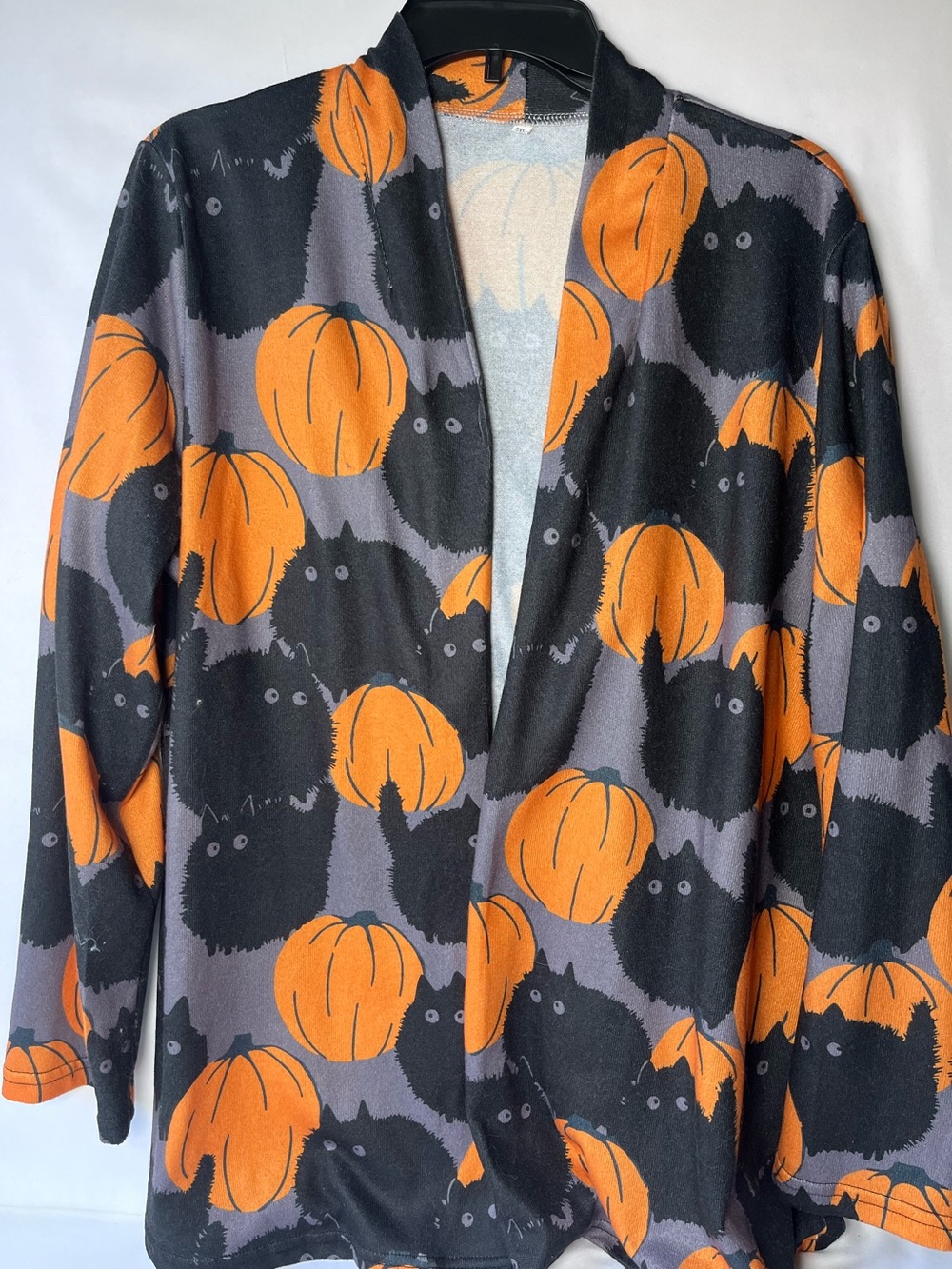 Halloween-Themed Long Sleeve Knit Cardigan Size 2XL